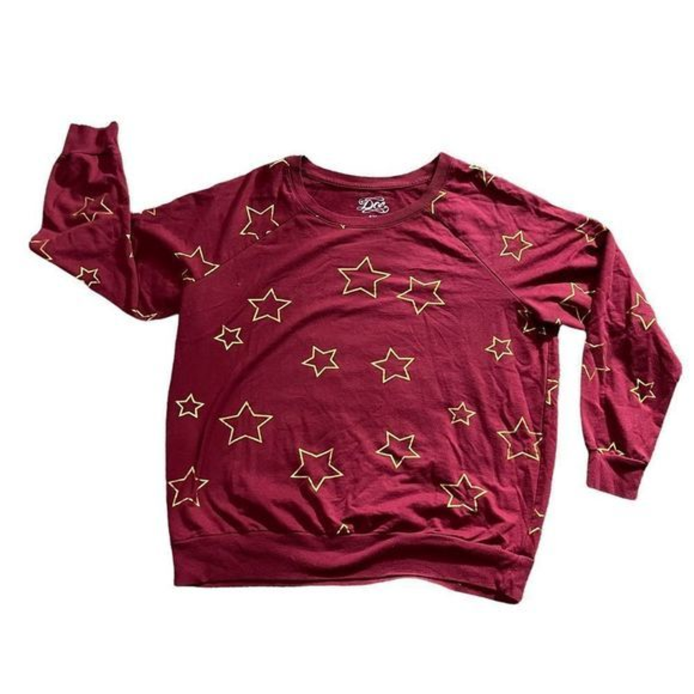 Burgundy Doe Crewneck with gold stars size 1x‎